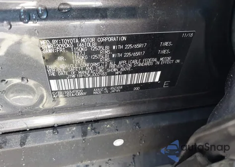 2019 Toyota Rav4 Le из США, поврежденный, VIN JTMF1RFV3KJ002983